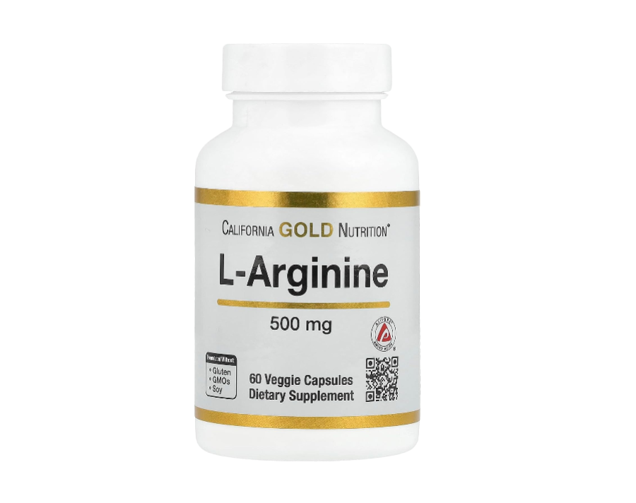 California Gold Nutrition L-Arginine, 500 mg, 60 Veggie Capsules