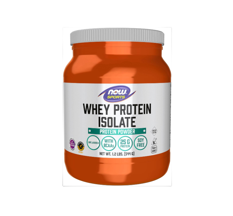 NOW Foods Sports Nutrition, Whey Protein Isolate, 25 g With BCAAs, Unflavored Powder, 1.2-Pound