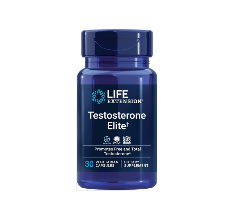 Life Extension Testosterone Elite – Testosterone Production Support Supplement for Men - with Luteolin, Pomegranate and Cacao Seed Extract – Gluten-Free, Non-GMO, Vegetarian – 30 Capsules
