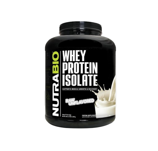 NutraBio 100% Whey Protein Isolate Protein Powder, 25g Protein with Complete Amino Acid Profile, Non-GMO, Soy & Gluten Free, Low Carb, Low Calorie Whey Protein Powder, Raw Unflavored, 5 Lbs