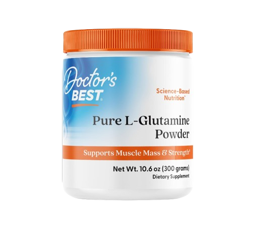 Doctors Best Pure L-Glutamine Powder, Supports Muscle Mass & Strength, Non-GMO, Gluten Free, Soy Free, Vegan Net Wt. 10.6 oz (300 Grams)