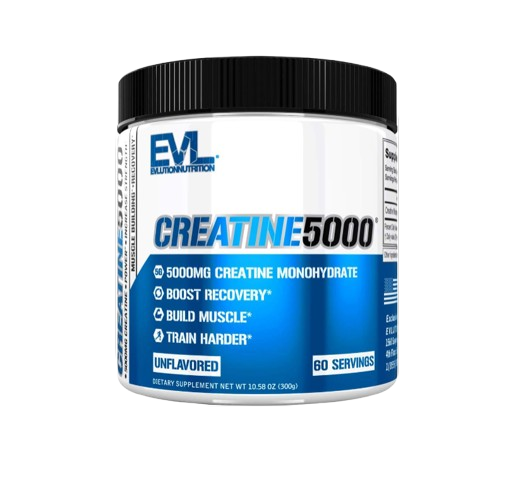 Evlution Nutrition Creatine 5000 - Supports Faster Recovery, Lean Muscle Growth & Performance - Pre & Post Workout Powder - 5000mg Pure Creatine Monohydrate Per Serving - 60 Servings - Unflavored
