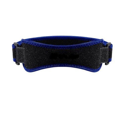 Blue Silicone Patellar Tendon Support Strap, Adjustable Non-Slip Patella Band Stabilizer Knee Brace for Jumpers Knee, Tendonitis, Basketball, Volleyball, Squats, Black