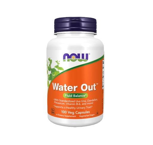 NOW Foods Supplements, Water Out With Standardized Uva Ursi, Dandelion, Potassium and Vitamin B-6, 100 Veg Capsules