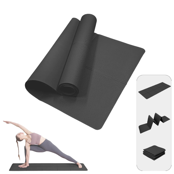 Solana Yoga Mat 4mm Thick With Nylon Strap For Men & Women - Non Slip Exercise Mat For Home Yoga, Pilates, Stretching, Floor & Fitness Workouts