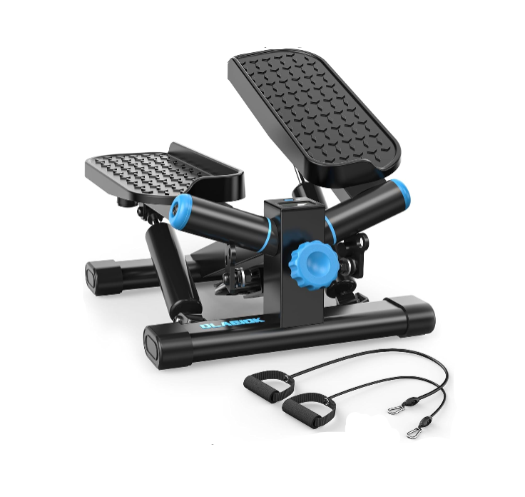 Steppers for Exercise at Home, Twist Stepper with 350LBS Loading Capacity, Mini Stepper with Resistance Bands, Hydraulic Fitness Stair Stepper for Home with LCD Monitor