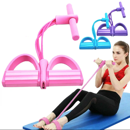 2025 Upgrade Multifunction Tension Rope or Exercise Sit Up Exercise Equipment,Pedal Ankle Puller,Bands-6 Tube Pedal Ankle Puller for Women Men