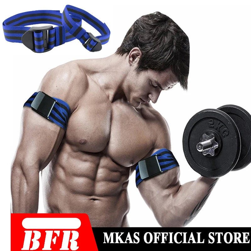PRO 4-Pack Bundle Blood Flow Restriction Bands for Arms and Legs - Occlusion Training Bands Help You Gain Muscle Without Heavy Weight Lifting, Strong Elastic Strap + Quick-Release