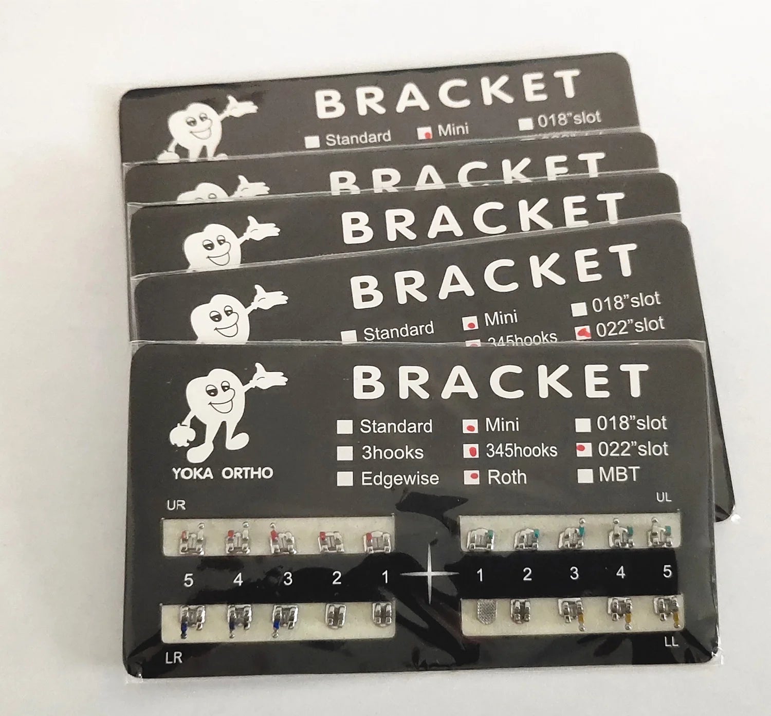 100pcs/Pack 022 Slot Bondable with Hook on 345 Teeth Model Mini Roth Brackets Roth,5 pieces per pack 20 pieces per pack. (5 pcs)