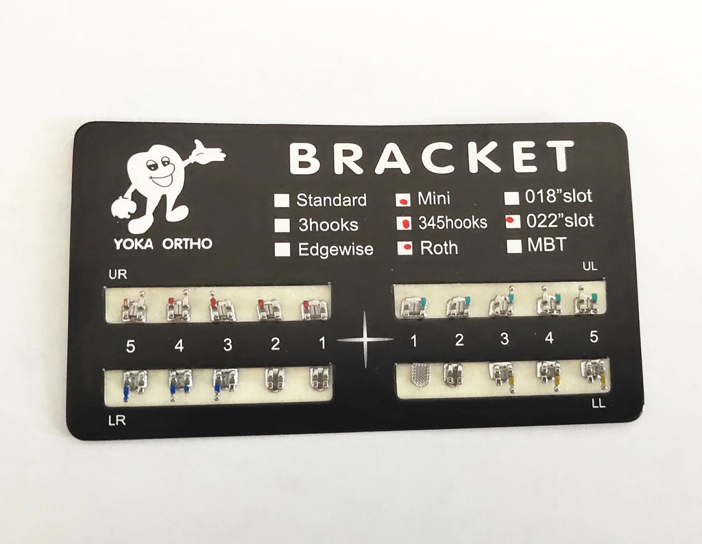 100pcs/Pack 022 Slot Bondable with Hook on 345 Teeth Model Mini Roth Brackets Roth,5 pieces per pack 20 pieces per pack. (5 pcs)