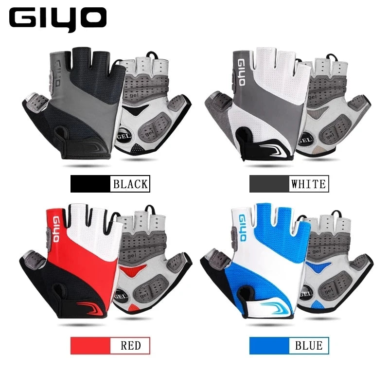 Cycling Gloves Half Finger Bicycle Gloves Shock-Absorbing Anti-Slip Breathable MTB DH Road Biking Gloves for Men/Women