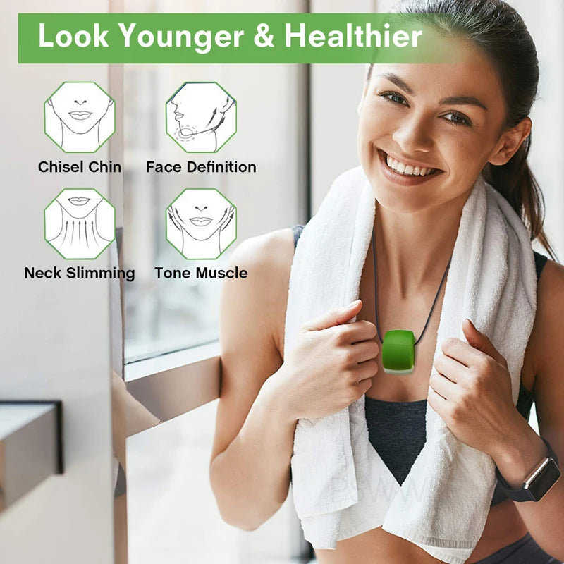 Black Jaw Exerciser for Women - Double Chin Reducer, Facial Toner, Neck Exerciser for Younger and Healthier Look Helps Reduce Stress and Cravings Jawline Trainer (Pop N Go Beginner Pink)