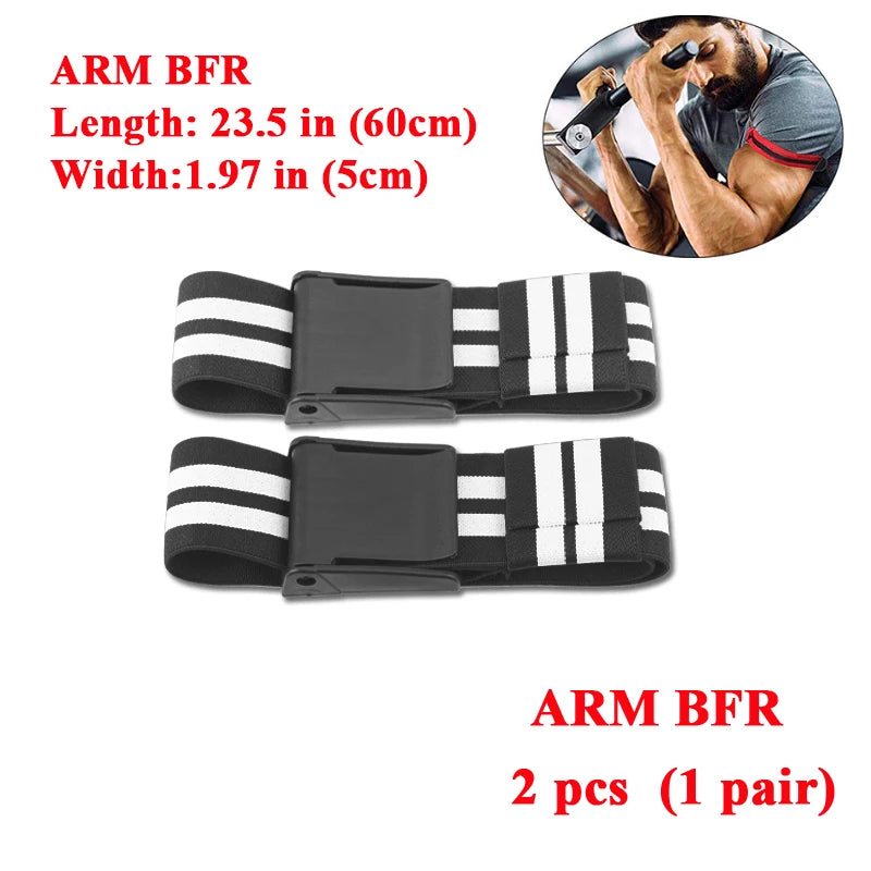 PRO 4-Pack Bundle Blood Flow Restriction Bands for Arms and Legs - Occlusion Training Bands Help You Gain Muscle Without Heavy Weight Lifting, Strong Elastic Strap + Quick-Release