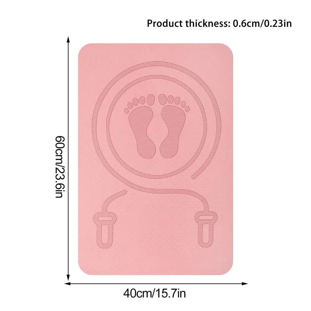6mm Jump Rope Mat Non-Slip TPE Skipping Rope Mat Shock Absorption Pad Workout Fitness Mat For Home Gym Accessories Pilates Workouts Stretching Mats