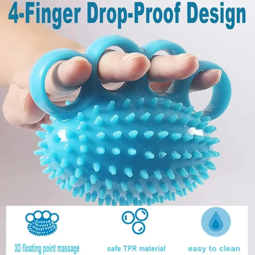 Hand Grip Strengthener Finger Exerciser Training Ball for Patient Recovery Elderly Stroke Arthritis Physical Therapy Anxiety Stress Relief Pressure Squeeze for Yoga Athletes Musicians Muscles Massage
