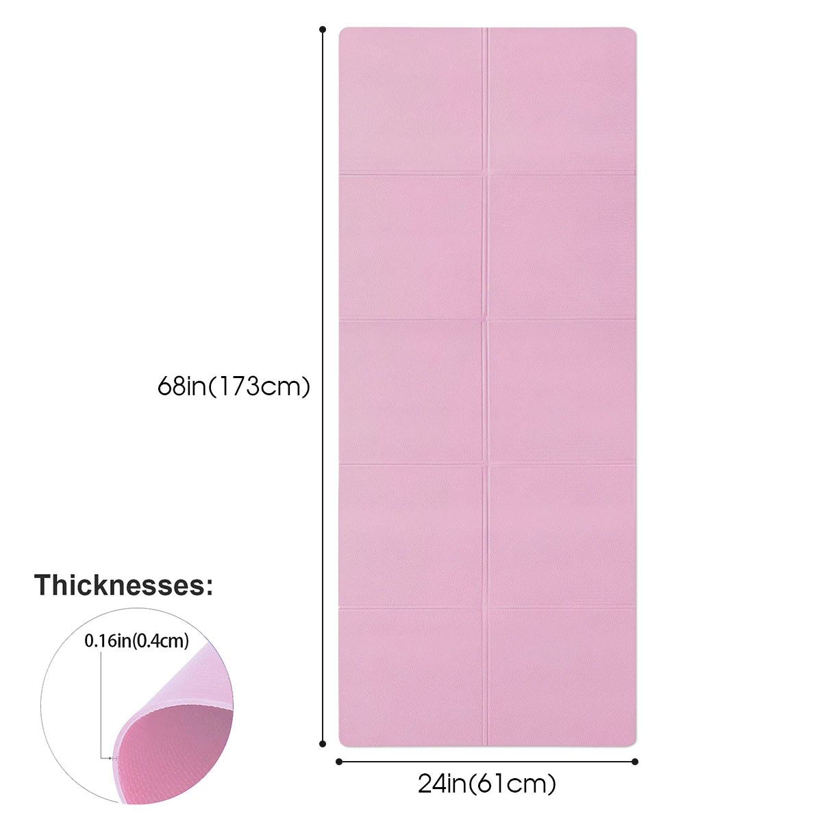 Yoga Mat Thick 1/5" Thick Non Slip Anti-Tear High Density Exercise Mat with Carrying Strap Large Yoga Mat for Floor, Gym, Fitness, Pilates, Stretching, Home Yoga, Workouts