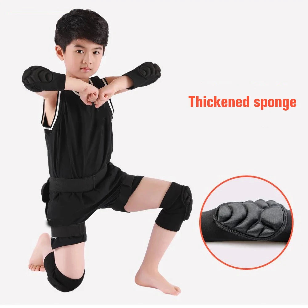 Kids Soft Knee Pads and Thickened SBR Elbow Pads Adjustable Knee and Elbow Pads Protective Suit Gear for Cycling Volleyball Skateboarding Soccer Hockey