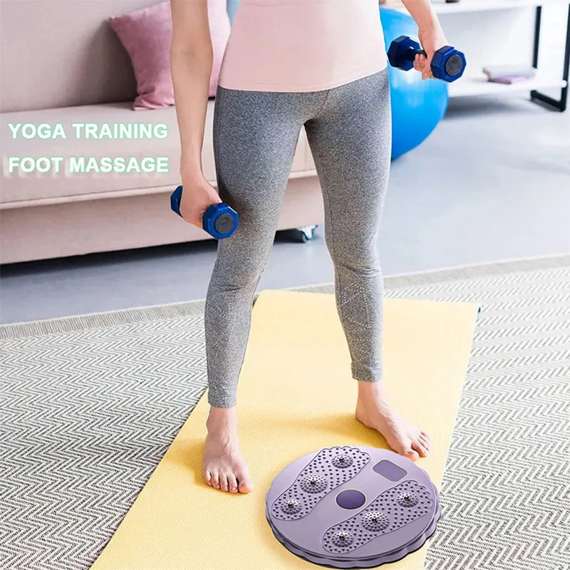 Purple Waist Twister Disc, Waist Twist Board for Exercise Twisting Waist Disc with Counter Waist Twister for Women Belly Fat Body Shaping Fitness Twister Machine with Massage Foot Sole