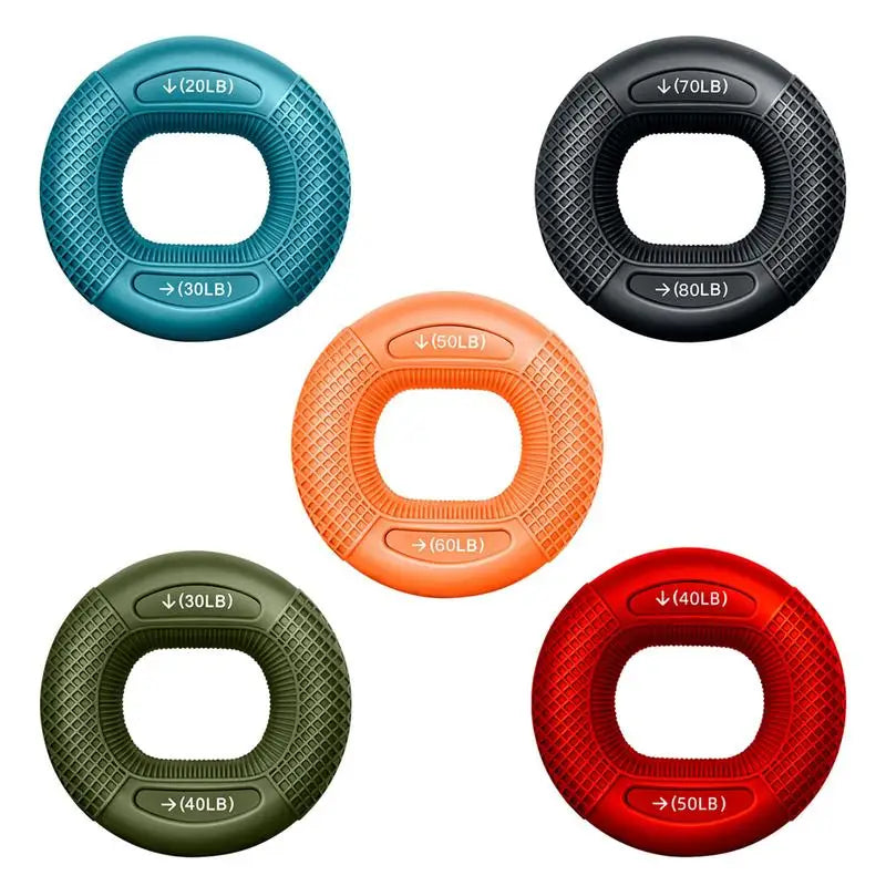 Hand Grip Strengthener, Grip Strength Trainer, Fingers Exerciser - Silicone Rings for Muscle Training Sports Rock Climbing Finger Rehabilitation Training,Hand & Wrist Muscles Trainer Stress Relief,5 Resistance Levels