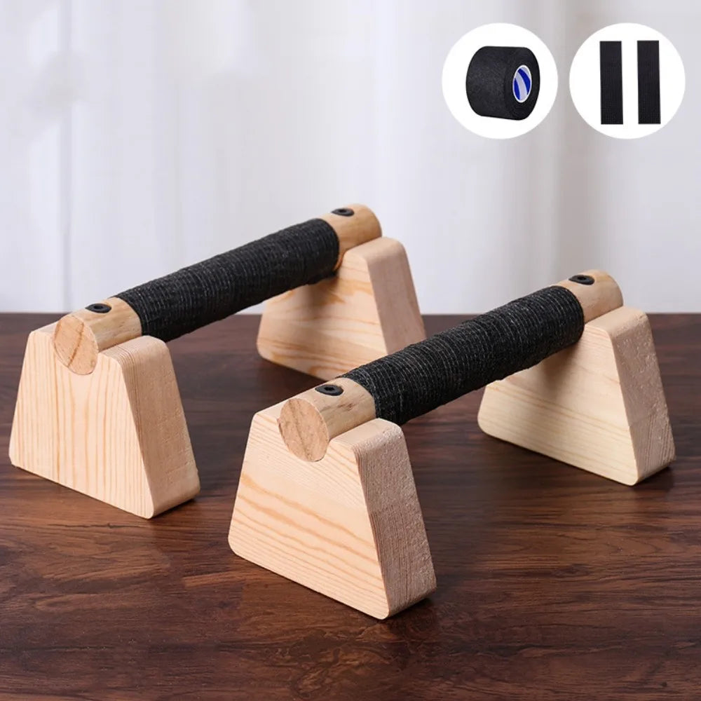 Wooden Parallettes Push Up Bars, 2 PCS Wood Calisthenics Bars with Non-Slip Base, Pushup Handles for Floor Home Fitness, Workout Equipment for Men and Women Strength Training