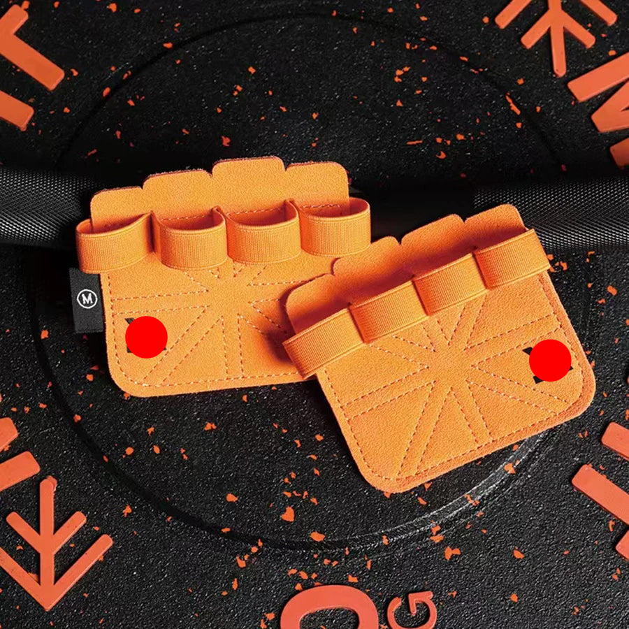 Orange Anti-Slip Workout Grips, Ergonomic Workout Gloves, Weight Lifting Grips, for Men and Women, Silicone Gym Grips Pads, Soft, Palm Protection, Suitable for Various Fitness Training