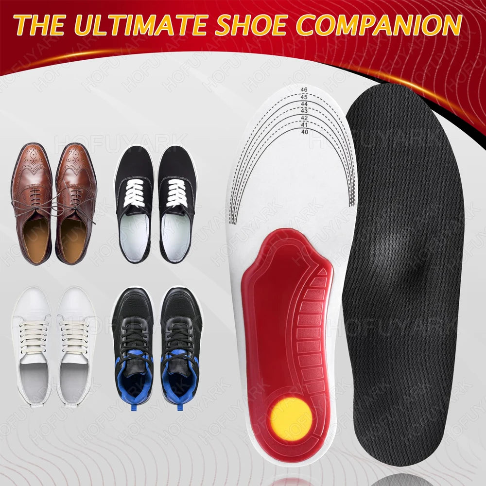 Plantar Fasciitis Insoles, 220+ lbs High Arch Support Inserts for Men Women, Heavy Duty Flat Feet Pain Relief Orthotic Running Athletic Work Boot Insoles for Standing All Day-Black S