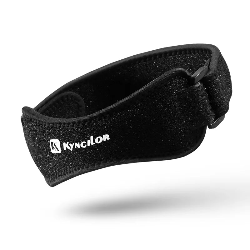 Silicone Patellar Tendon Support Strap, Adjustable Non-Slip Patella Band Stabilizer Knee Brace for Jumpers Knee, Tendonitis, Basketball, Volleyball, Squats, Black