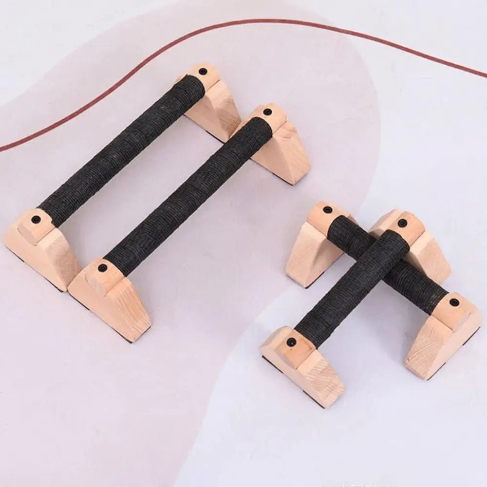 Wooden Parallettes Push Up Bars, 2 PCS Wood Calisthenics Bars with Non-Slip Base, Pushup Handles for Floor Home Fitness, Workout Equipment for Men and Women Strength Training