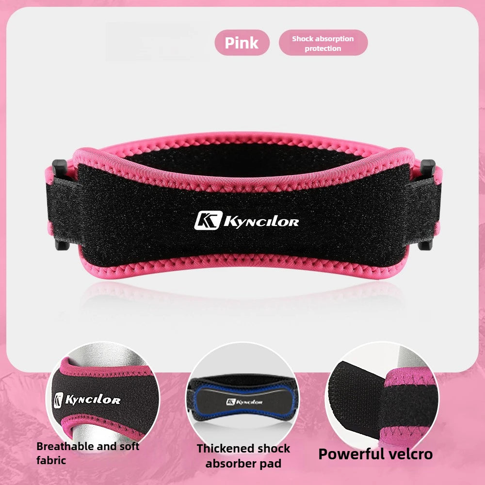 Silicone Patellar Tendon Support Strap, Adjustable Non-Slip Patella Band Stabilizer Knee Brace for Jumpers Knee, Tendonitis, Basketball, Volleyball, Squats, Black