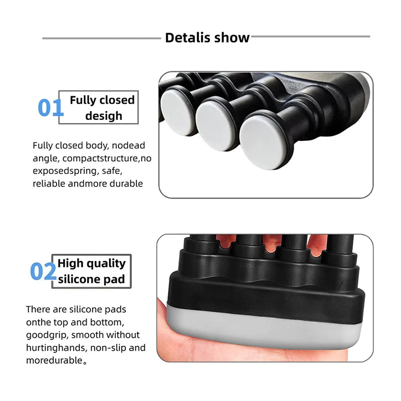 Hand Exerciser–Improve Dexterity and Strength in Fingers, Hands, Forearms- Adjust Tension Per Finger– Simulated Strings Help Develop Calluses- Comfortable Conditioning