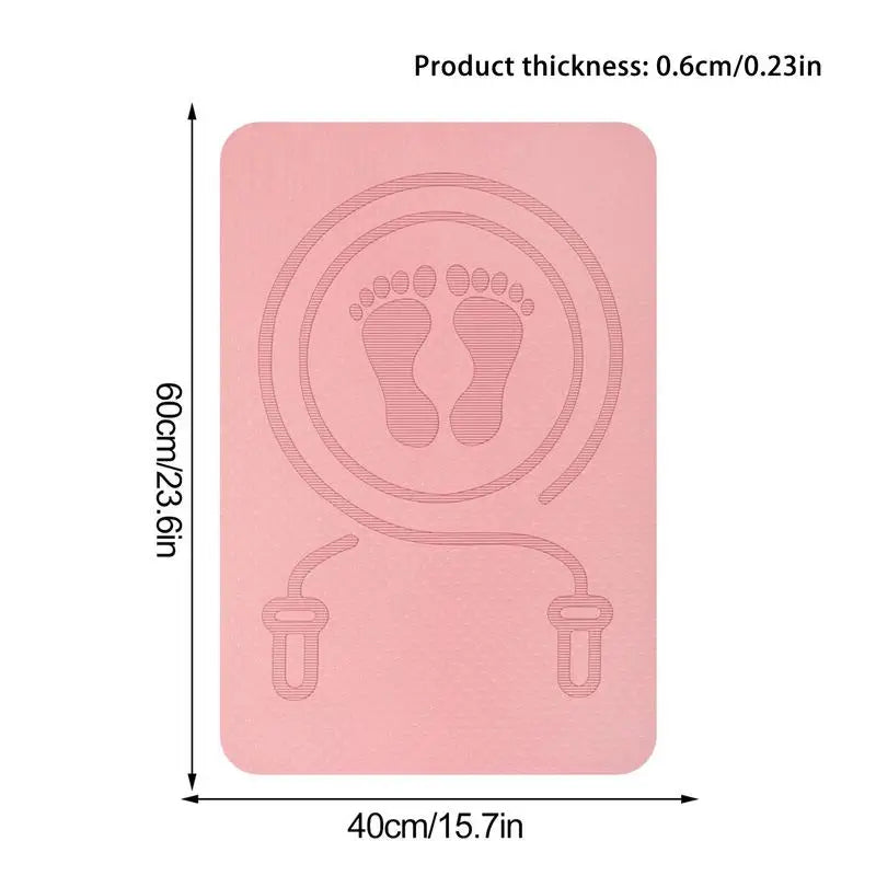 6mm Jump Rope Mat Non-Slip TPE Skipping Rope Mat Shock Absorption Pad Workout Fitness Mat For Home Gym Accessories Pilates Workouts Stretching Mats