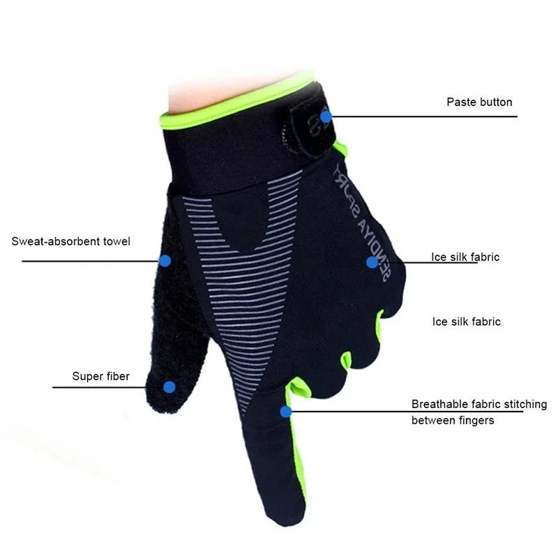 Cycling Gloves Mountain Bike Gloves Biking Gloves for Men Women Outdoor Full Finger Workout Gloves Touch Screen Anti-Slip Shock-Absorbing MTB Gloves Road Bicycle Gloves