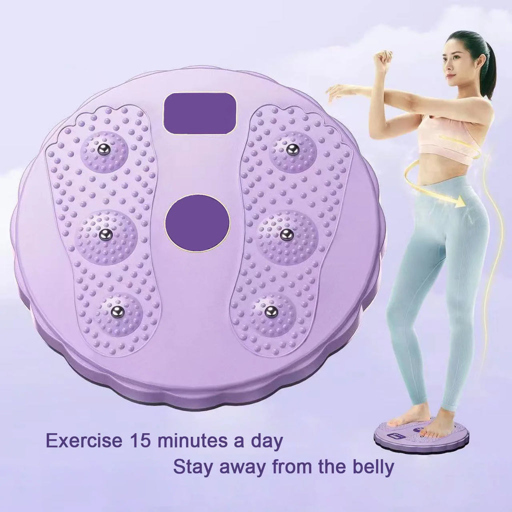 Purple Waist Twister Disc, Waist Twist Board for Exercise Twisting Waist Disc with Counter Waist Twister for Women Belly Fat Body Shaping Fitness Twister Machine with Massage Foot Sole