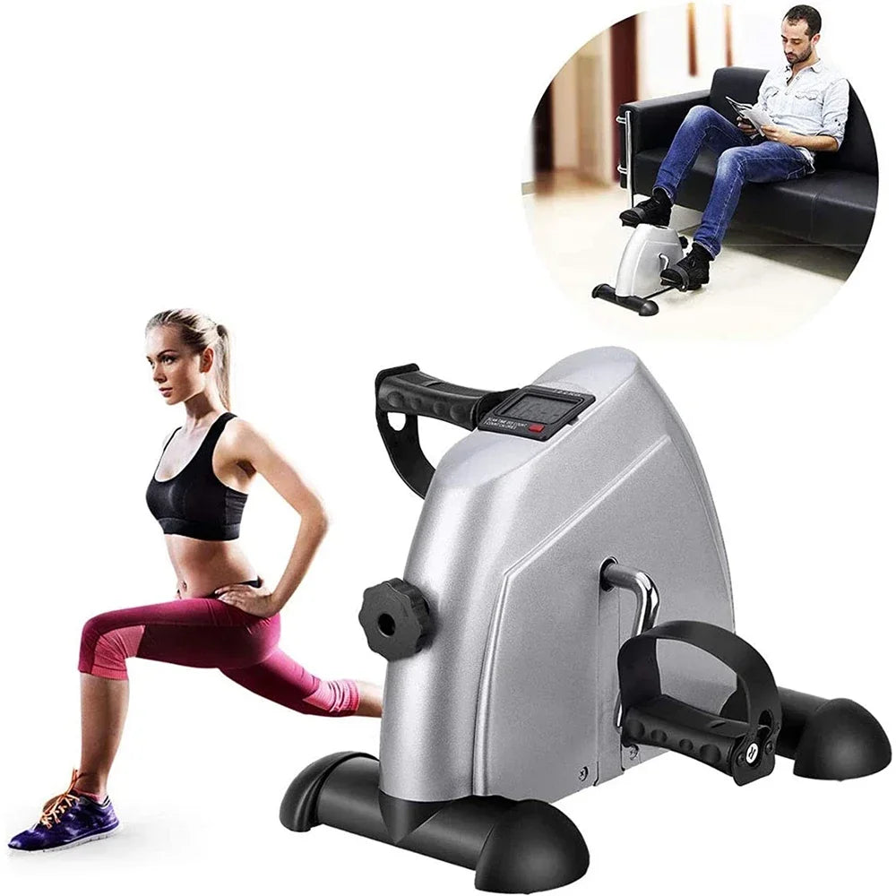 Mini Exercise Bike, himaly Under Desk Bike Pedal Exerciser Portable Foot Cycle Arm & Leg Peddler Machine with LCD Screen Displays