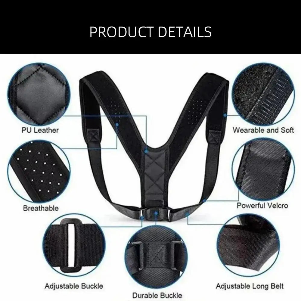 Posture Corrector for Women and Men: Adjustable Upper Back Brace Support - Shoulder Straightener Office Home Use Posture Trainer