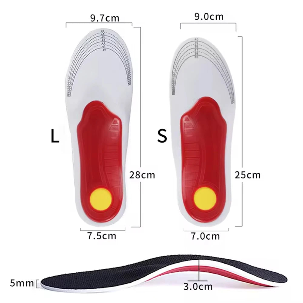 Plantar Fasciitis Insoles, 220+ lbs High Arch Support Inserts for Men Women, Heavy Duty Flat Feet Pain Relief Orthotic Running Athletic Work Boot Insoles for Standing All Day-Black S