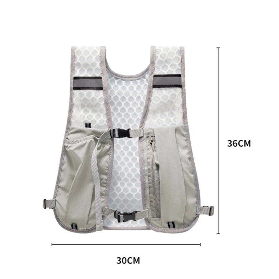 For Biking Running Storage Vest Lightweight Running Vest Reflective Hydration Water Chest Pack With Phone Storage Pocket