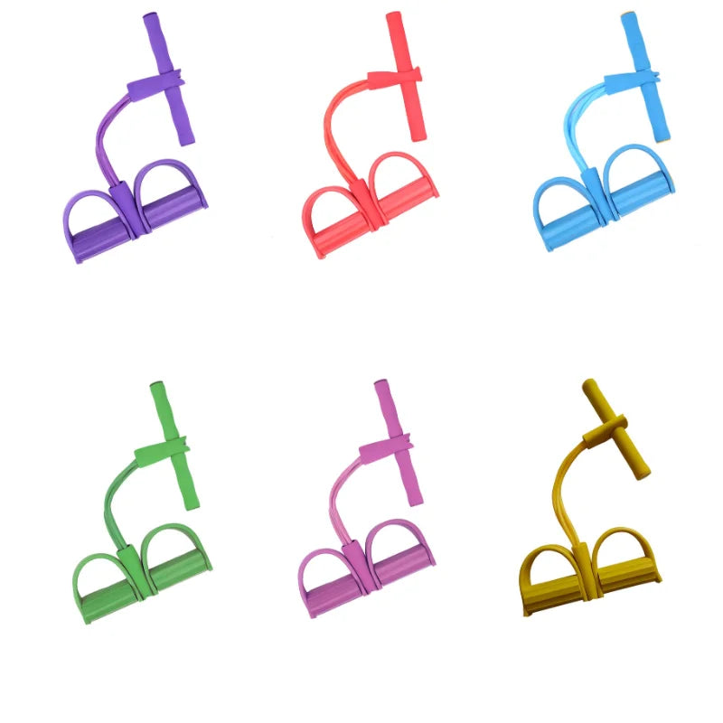 2025 Upgrade Multifunction Tension Rope or Exercise Sit Up Exercise Equipment,Pedal Ankle Puller,Bands-6 Tube Pedal Ankle Puller for Women Men