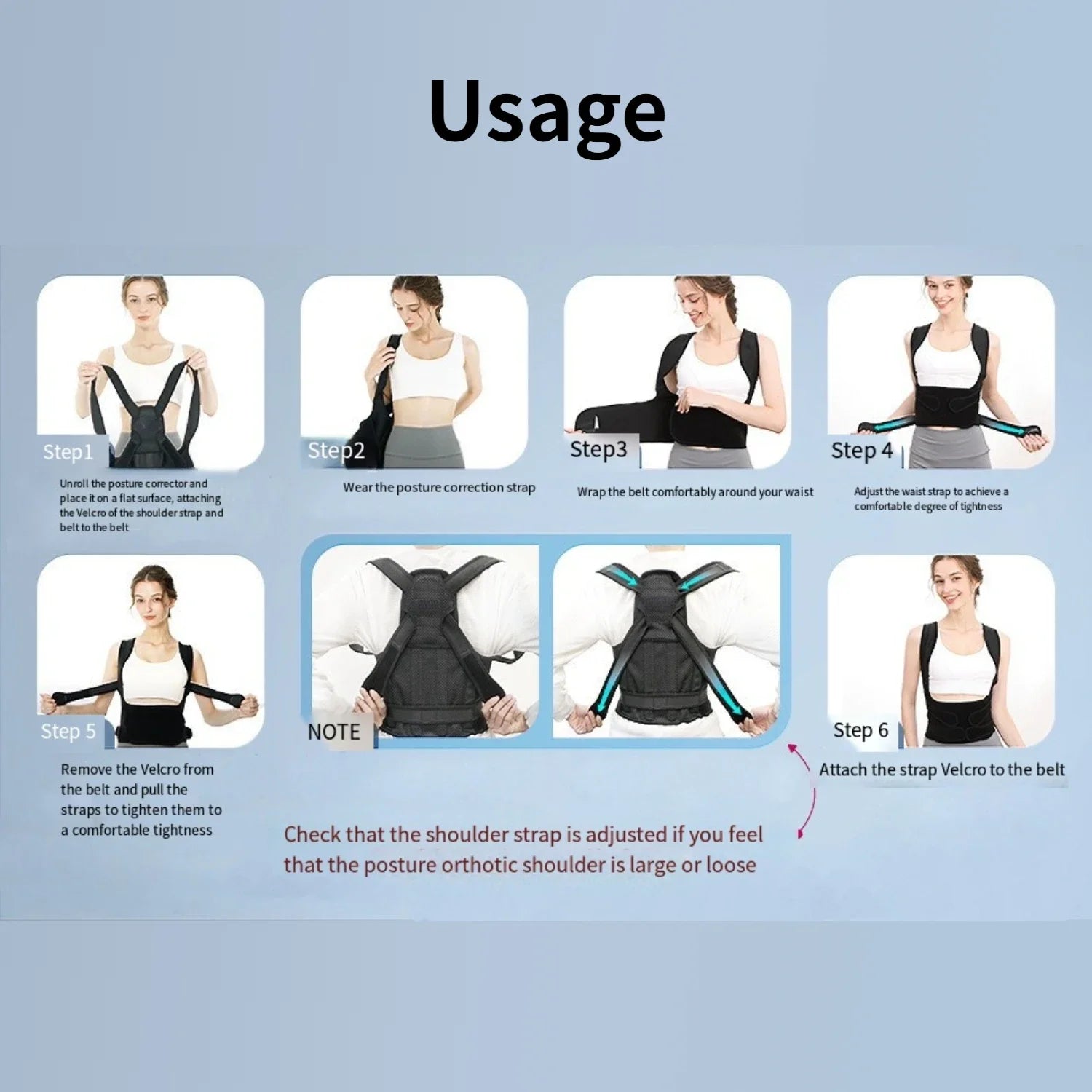 Posture Corrector for Women and Men, Back Support Brace for Neck Shoulder & Upper and Lower Back Pain Relief, Invisible Adjustable Lightweight Posture Corrector Under Clothes(Black, Large)