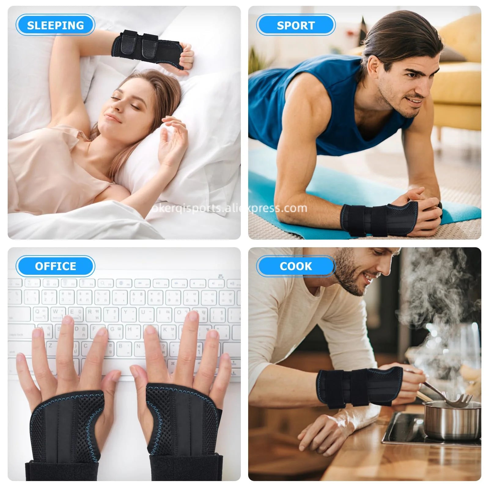 Breathable Wrist Brace, Thin Mesh Wrist Wraps Support for Tendonitis, Arthritis, Carpal Tunnel Pain Relief, Adjustable Wrist Compression Strap for Workouts, Fitness, Weightlifting, Fits both hands