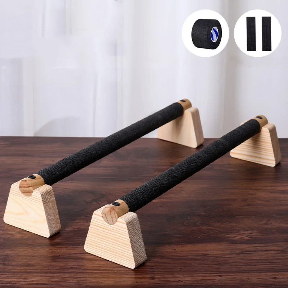 Wooden Parallettes Push Up Bars, 2 PCS Wood Calisthenics Bars with Non-Slip Base, Pushup Handles for Floor Home Fitness, Workout Equipment for Men and Women Strength Training