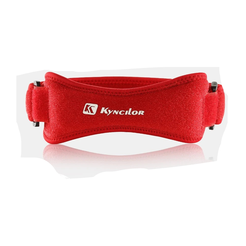 Red Silicone Patellar Tendon Support Strap, Adjustable Non-Slip Patella Band Stabilizer Knee Brace for Jumpers Knee, Tendonitis, Basketball, Volleyball, Squats, Black