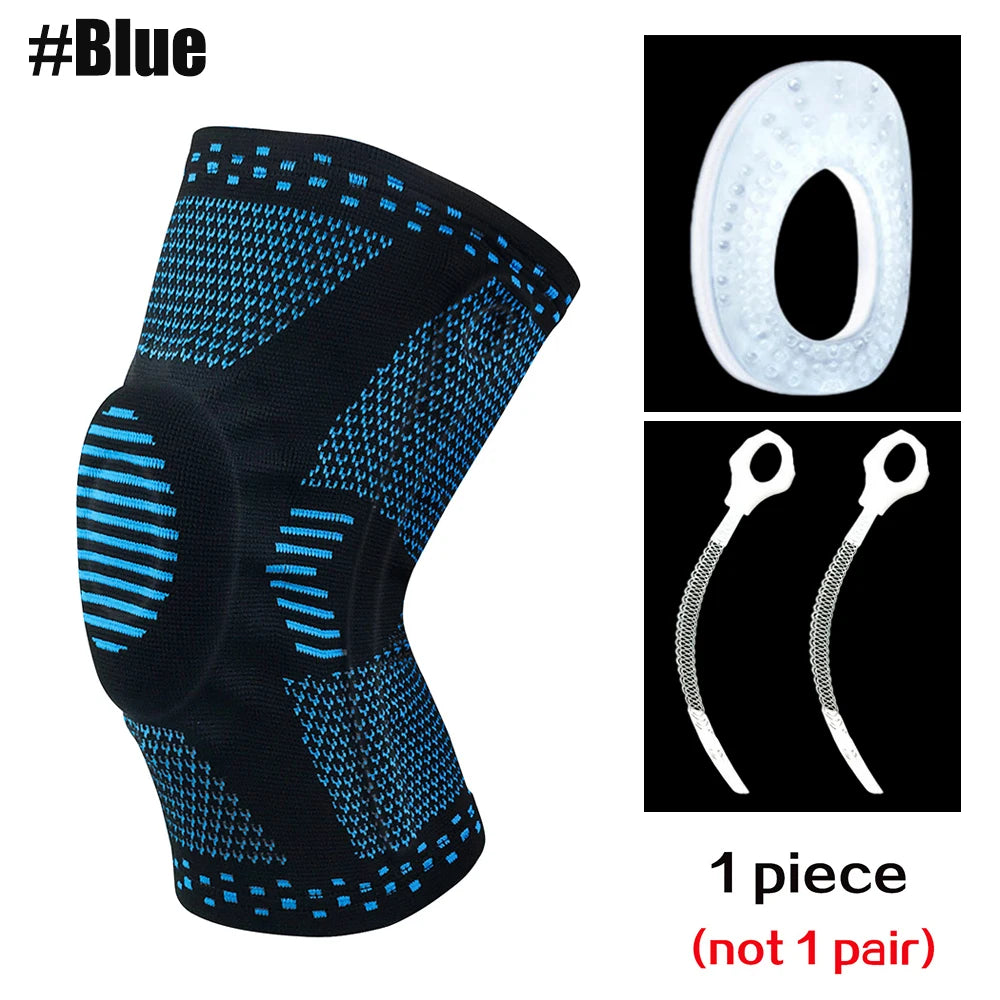 Adjustable Knee Sleeve with side stabilizers - Knee Compression Sleeve for Men & Women, Knee Brace for Meniscus Tear, Arthritis Pain, Running, Sports & Injury Recovery Knee Support