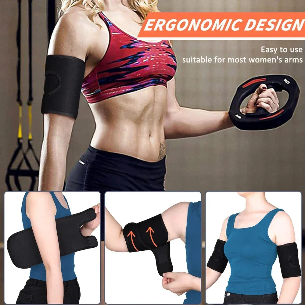 Wonderience Arm Trimmers for Women Pair Sauna Sweat Arm Shaper Bands Adjustable Arm Trainer Toner Sleeves for Sports Workout
