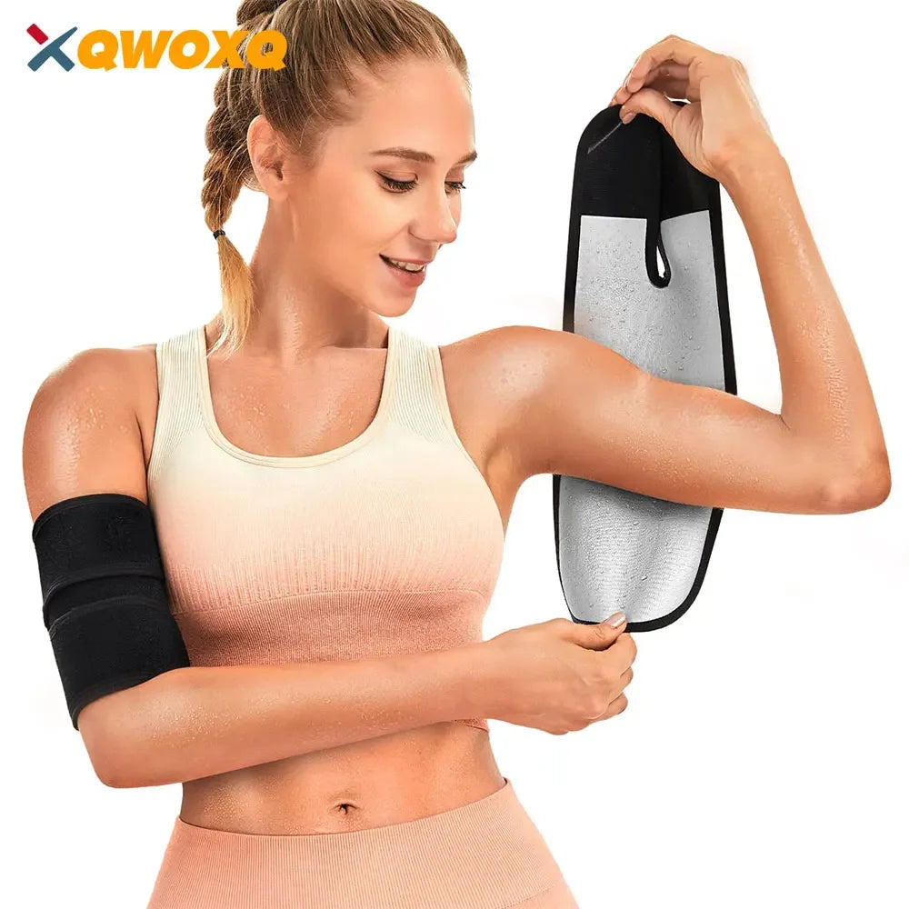Wonderience Arm Trimmers for Women Pair Sauna Sweat Arm Shaper Bands Adjustable Arm Trainer Toner Sleeves for Sports Workout