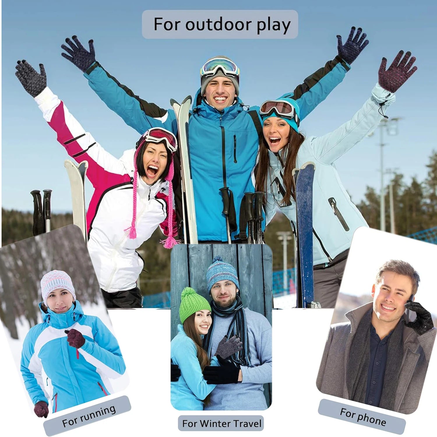 Winter Gloves for Men Women Waterproof Running Cycling for Cold Weather, Thermal Warm Windproof Material and Touch Screen Finger for Skiing Snow Driving Snowboarding