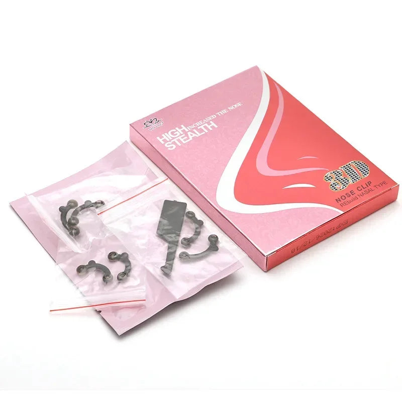 Frienda 4 Pieces Nose Shaper Slimmer Lifting Clips Straightener Safety Silicone Bridge Shaper Beauty Tool Kit Set for Women Wide Nose