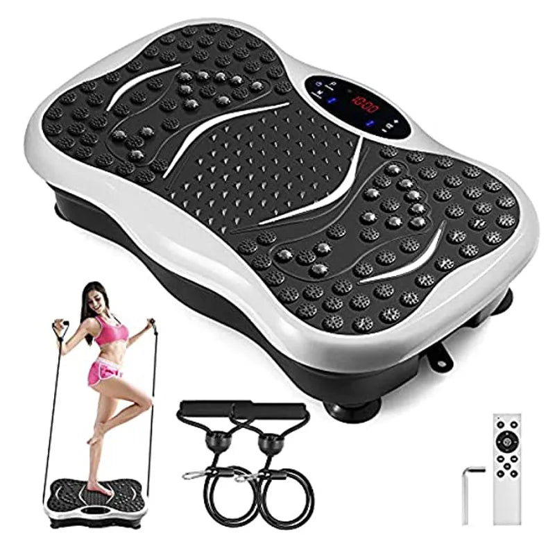 Red Vibration Plate Fitness Platform Exercise Machine Vibrating Shaking Full Body Shaker Workout Vibrate Stand Shake Board Sport Gym for Weight Loss Fat Burner for Women Men