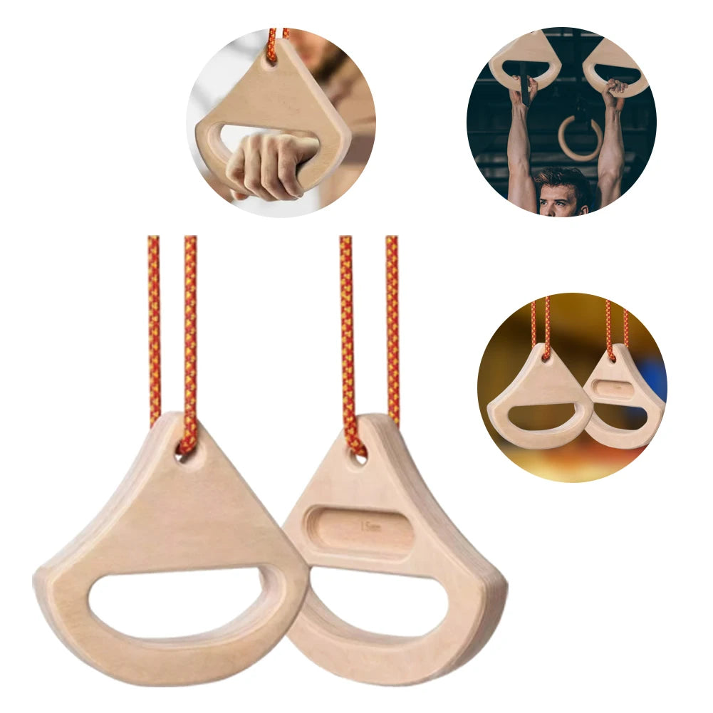 Portable Hangboard Rock Climbing, 2 pack Triangular Wooden Climbing Fingerboard with 3 Multi-Depth Pockets, Finger Strength, Arm Workout & Pull-up Training