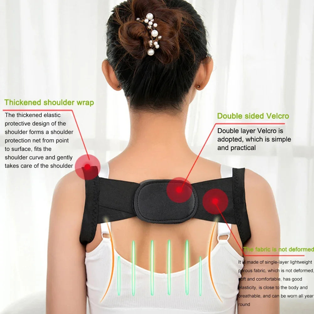 Posture Corrector for Men and Women - Bionic System Back Brace Adjustable Upper Back Support Shoulder Posture Brace, Back Straightener Neck Pain Relief